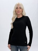 Pulover cu model torsade cu decolteu la baza gâtului - imagine 16