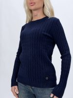 Pulover cu model torsade cu decolteu la baza gâtului - imagine 14