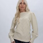 Pulover din tricot cu patent lat