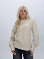 Pulover din tricot cu patent lat