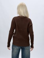 Pulover cardigan cu model torsade și nasturi negri - imagine 12