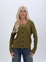 Pulover cardigan cu model torsade și nasturi negri - imagine 7