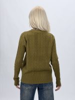Pulover cardigan cu model torsade și nasturi negri - imagine 9