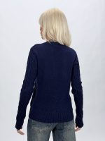 Pulover din tricot decolteu la baza gâtului și lurex - imagine 15