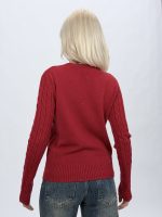 Pulover elegant cu lurex, detaliu manșetă și bază