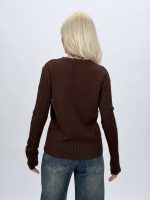 Detaliu țesătură tricot și fire lurex pulover