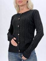 Pulover cardigan din tricot cu lurex - imagine 14