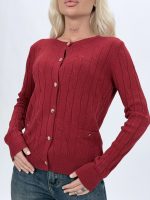 Pulover cardigan, detaliu nasturi sau închidere
