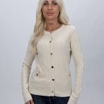 Pulover cardigan din tricot cu lurex, vedere frontală