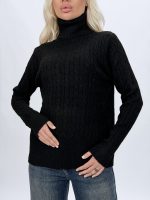 Pulover helancă din lână cu model torsade - imagine 14