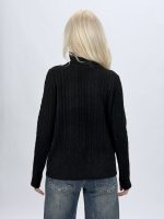 Pulover helancă din lână cu model torsade - imagine 15