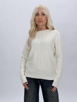 Pulover din lână cu model torsade pentru femei