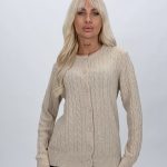 Pulover cardigan cu model torsade pentru femei