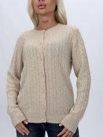 Cardigan tricotat cu torsade, vedere frontală