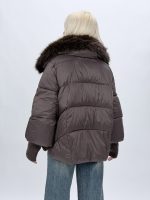 Textură fâș pe corpul jachetei oversized cu mâneci tricot
