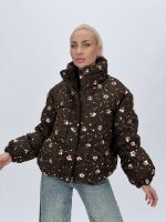 Jachetă scurtă oversized cu paiete, vedere frontală