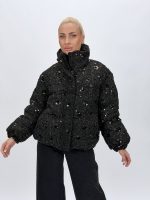 Croială scurtă jachetă cu paiete, detaliu talie