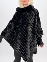 Poncho din blană artificială, vedere spate