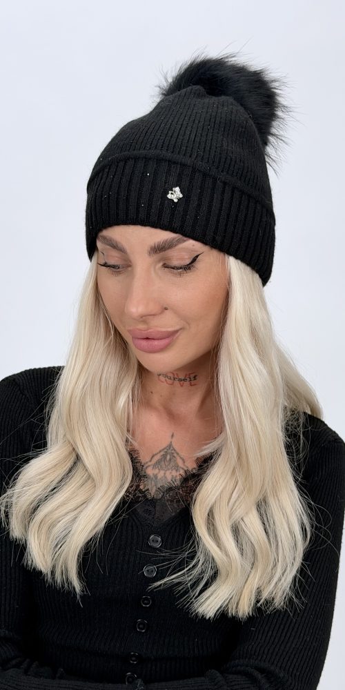 Căciulă cașmir blană naturală, model elegant pentru femei
