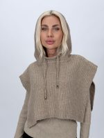 Scufiță din tricot tip poncho - imagine 5