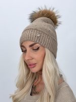Căciulă din cașmir și blană naturală, toate culorile disponibile