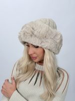 Căciulă îmblănită cu model torsade - imagine 3