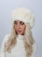 Căciulă îmblănită damă cu model torsade tricotat elegant