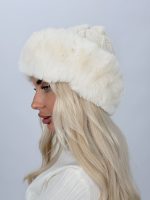 Căciulă îmblănită cu model torsade - imagine 2