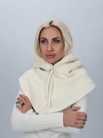 Scufiță din blană și tricot, culoare neagră