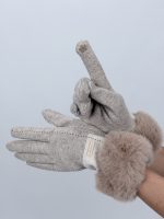 Mănușă din pâslă cu blană - imagine 6