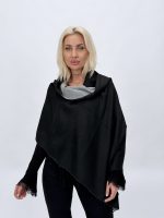 Eșarfă elegantă camel negru aranjată
