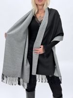 Accesoriu eșarfă basic bicolor vedere apropiată