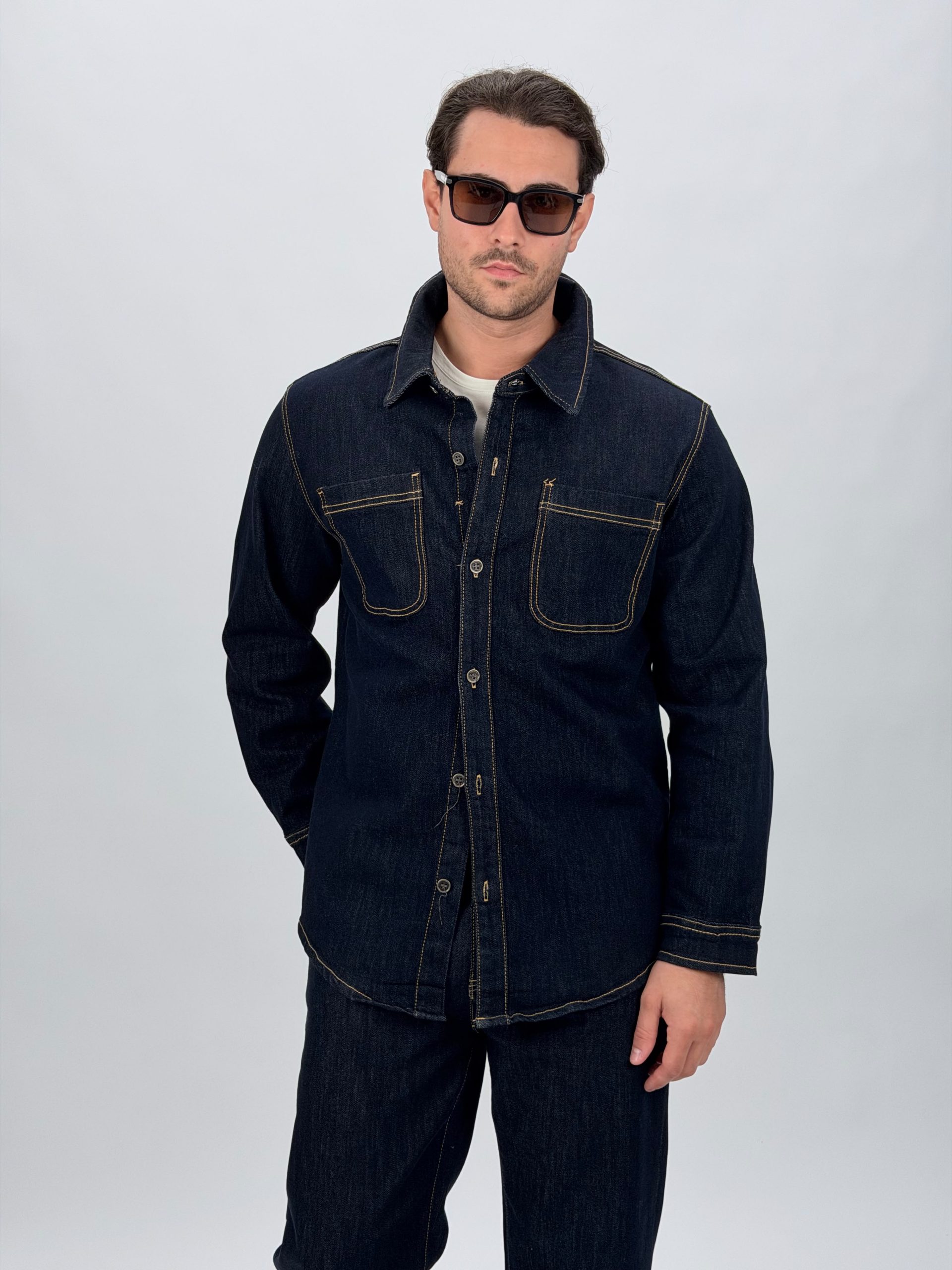 aeebd9d9-f98d-4edb-a2e5-7cd65502acb7 Cămașă din denim bărbați Indigo, croială modernă, vedere frontală