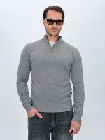 Pulover din tricot cu fermoar scurt - imagine 4