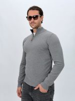 Pulover din tricot cu fermoar scurt - imagine 5