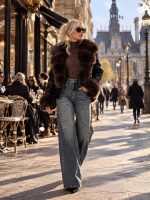Jeans | Blug wide leg cu ștrasuri negre - imagine 7