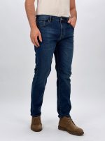 Jeans slim fit bărbați albastru, vedere laterală