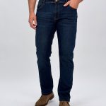 Jeans slim fit indigo bărbați, vedere frontală