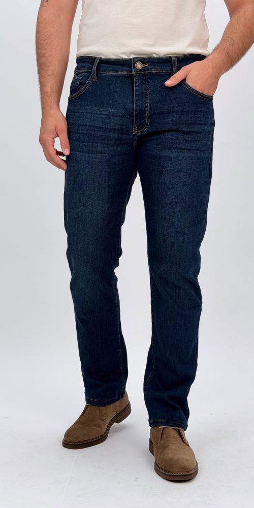 Jeans slim fit indigo bărbați, vedere frontală