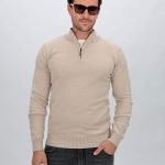 Pulover din tricot cu fermoar scurt