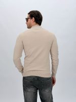 Pulover din tricot cu fermoar scurt - imagine 3